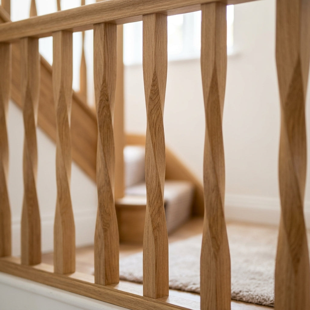 41 x 41mm Twist Stair Spindle in Oak or Pine (view 2)