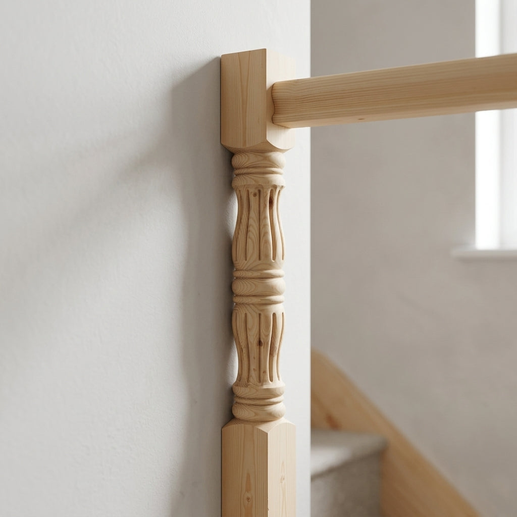 115mm x 1500mm Half Newel Pine Sanding Required (view 2)