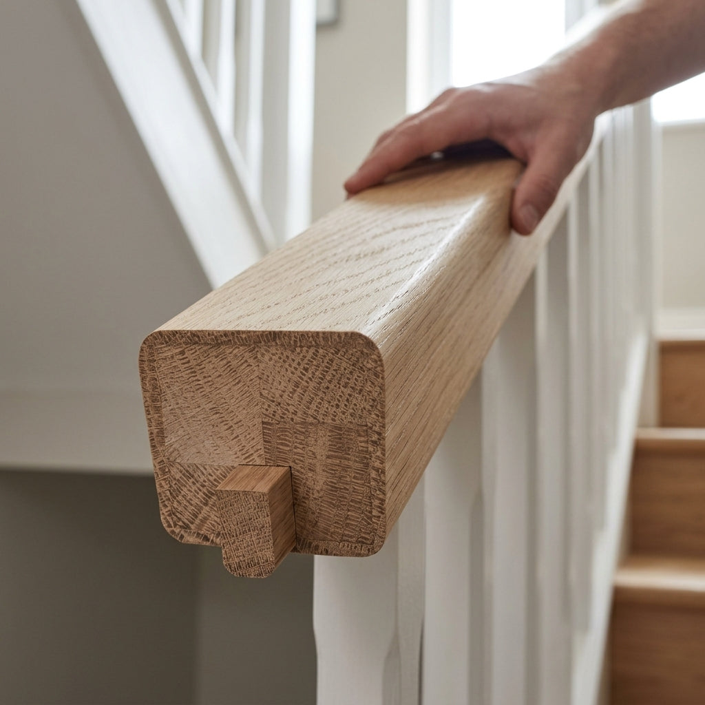 60 x 50mm Handrail Engineered Oak Grooved (view 2)