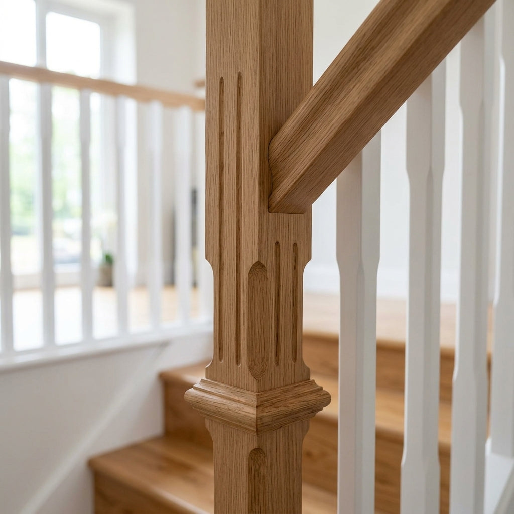 90mm Newel Post Oak 416 Peg Design (view 2)