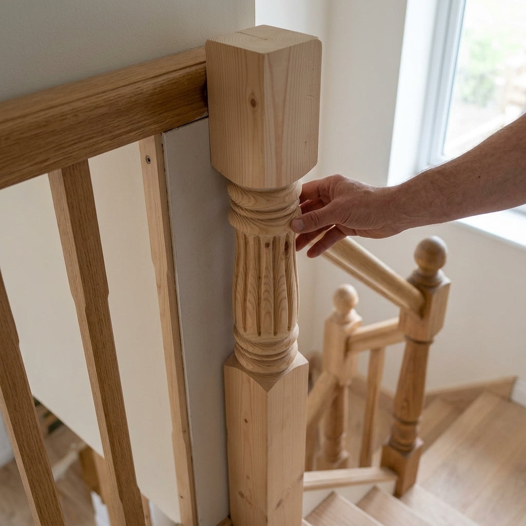 115mm x 1500mm Half Newel Pine Sanding Required