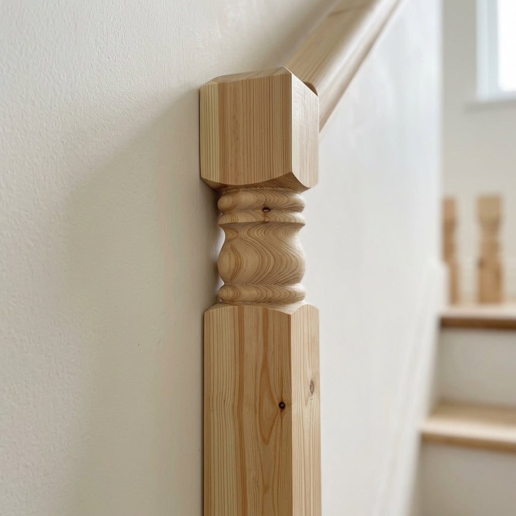 115mm x 1500mm Half Newel Post - Pine (view 2)