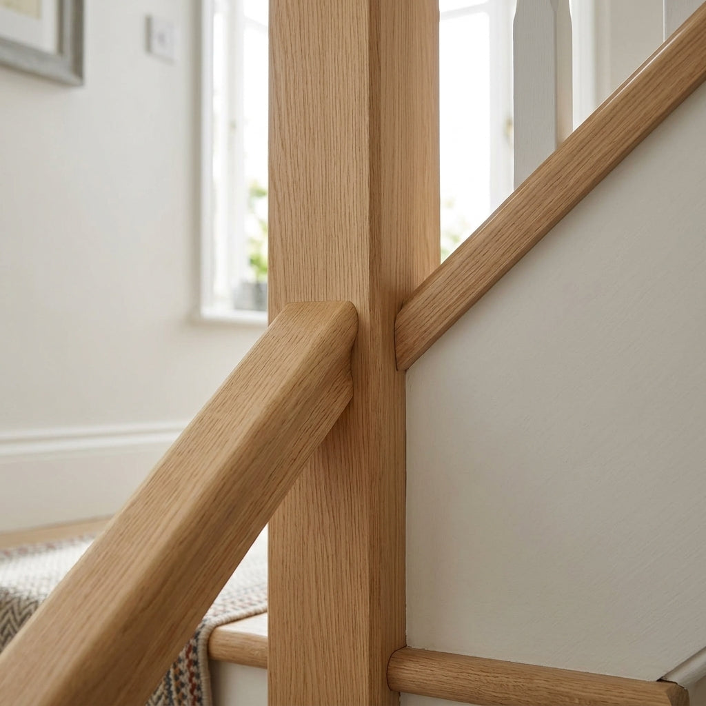 2400mm Plain Square Newel Post in Pine or Engineered Oak (view 2)
