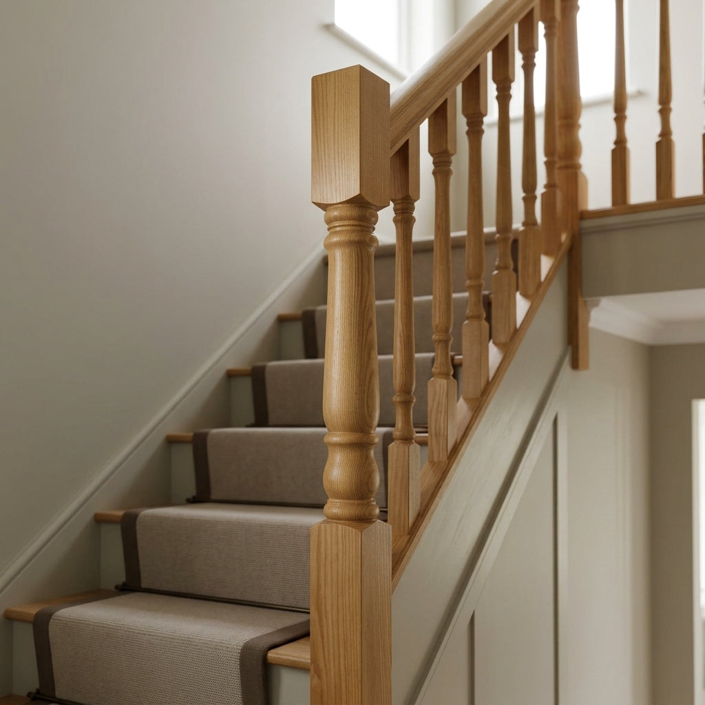 90mm Newel Post Pine or Oak Traditional Design