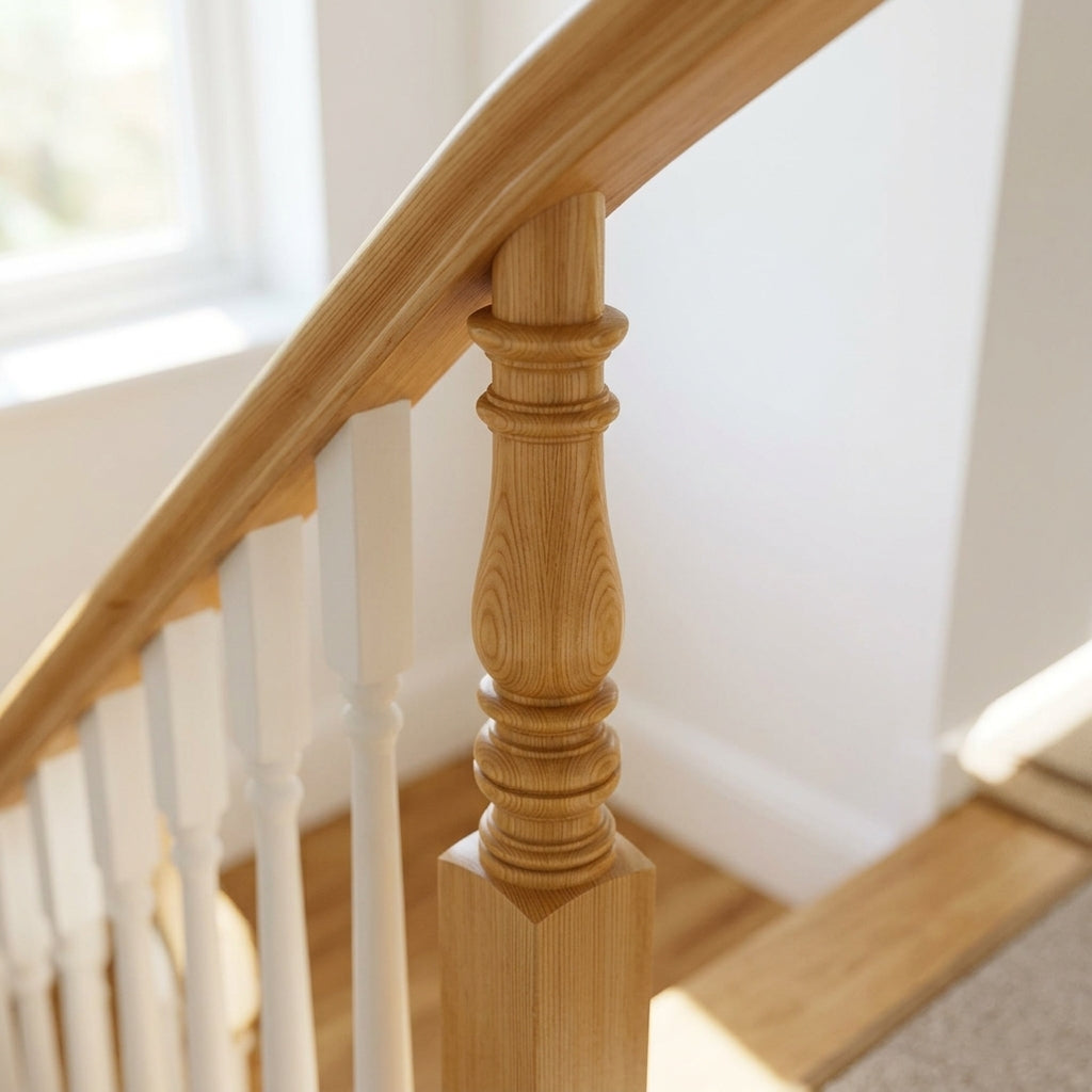 210mm Newel Post Pine or Oak – Traditional Design (view 2)