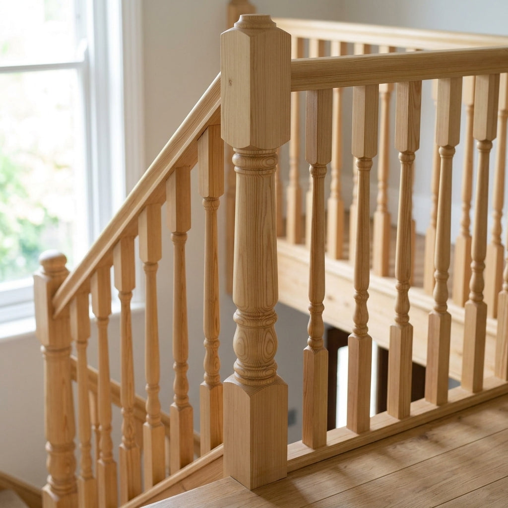 90mm Newel Post Pine Victorian Style