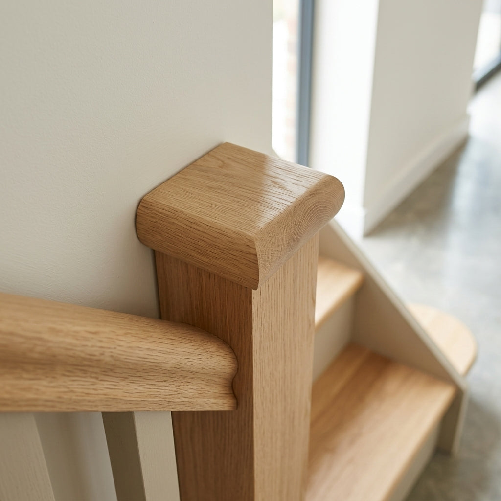 Half Flat Newel Cap 90mm x 90mm Unfinished Timber