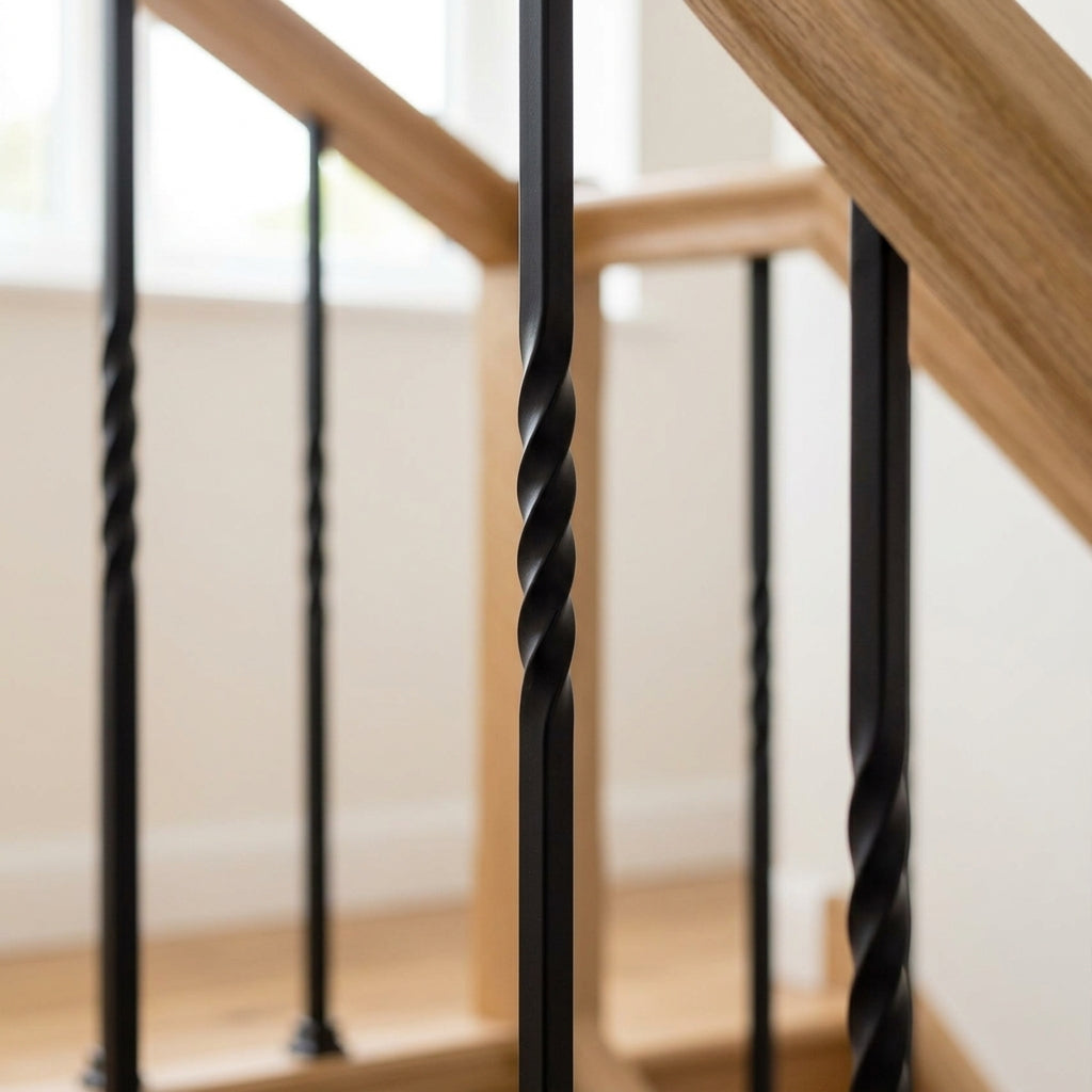 1118mm Black Metal Staircase Spindle 13mm Diameter (view 2)