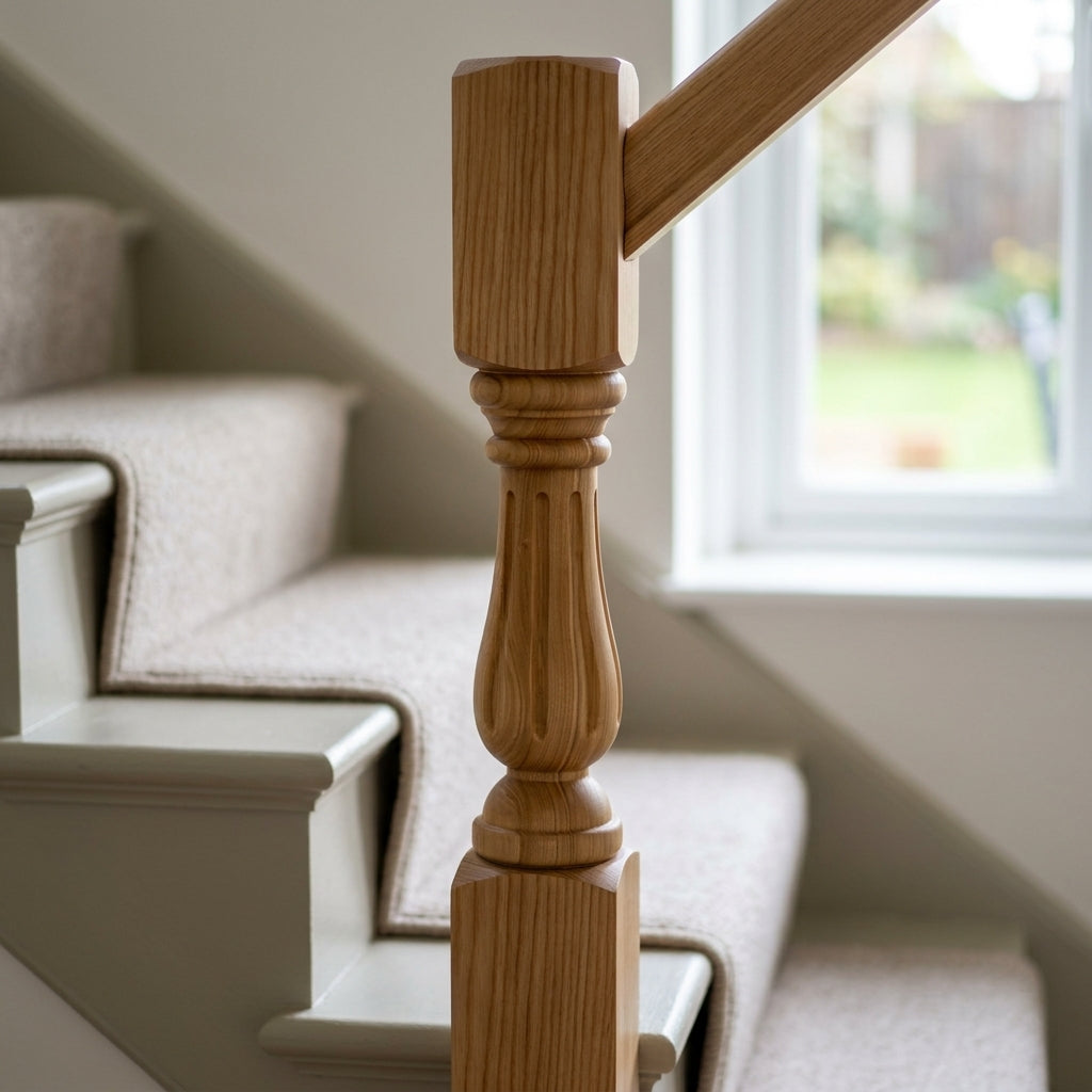 90mm Horsley Newel Post – Pine or Oak (view 2)