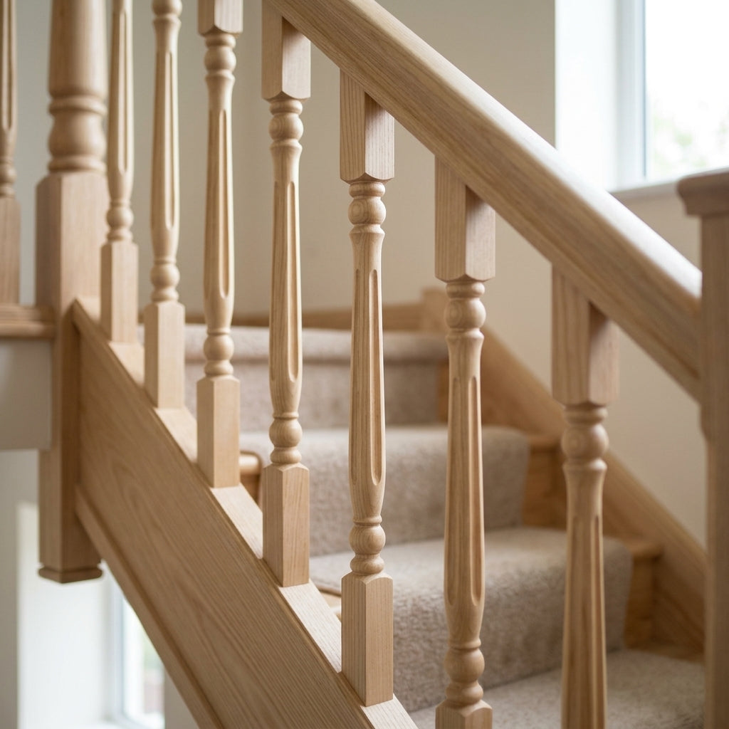 Fluted Stair Spindle 900mm Ash Traditional Design