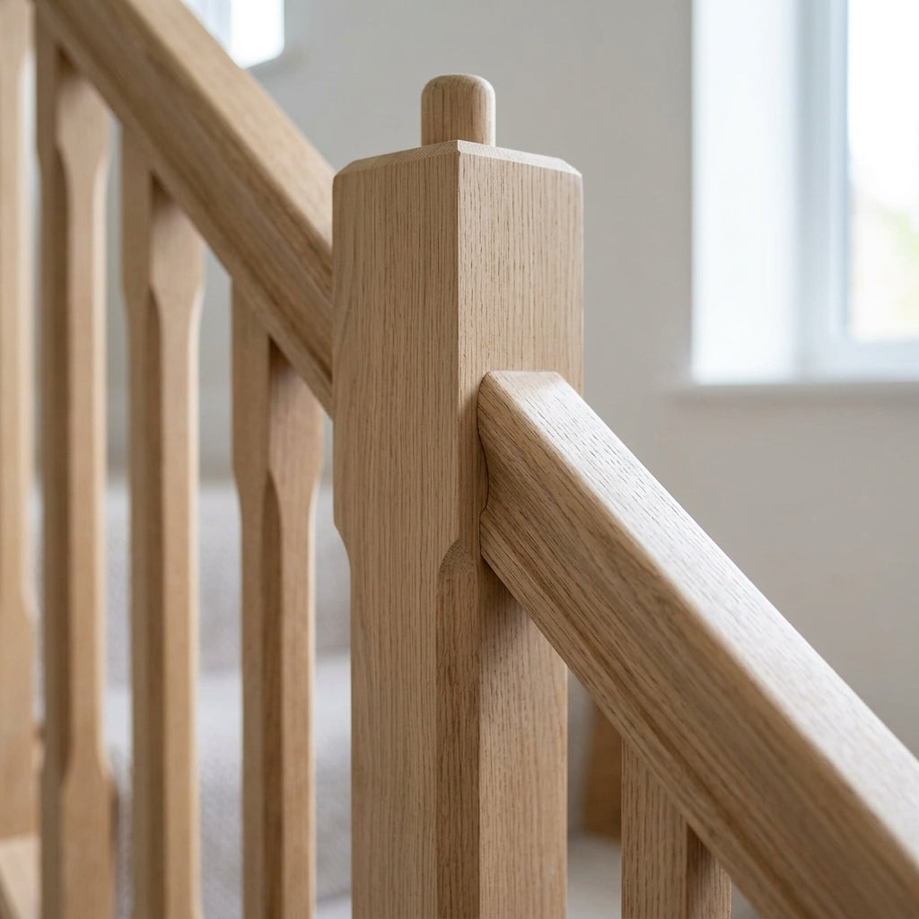140mm Complete Newel Peg Oak (view 2)