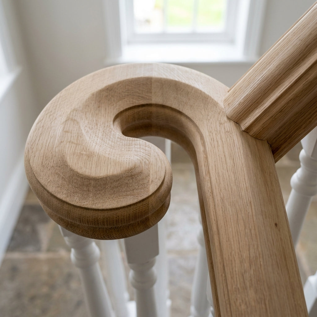 Right Hand Volute 90° Oak No Upeasing (view 2)