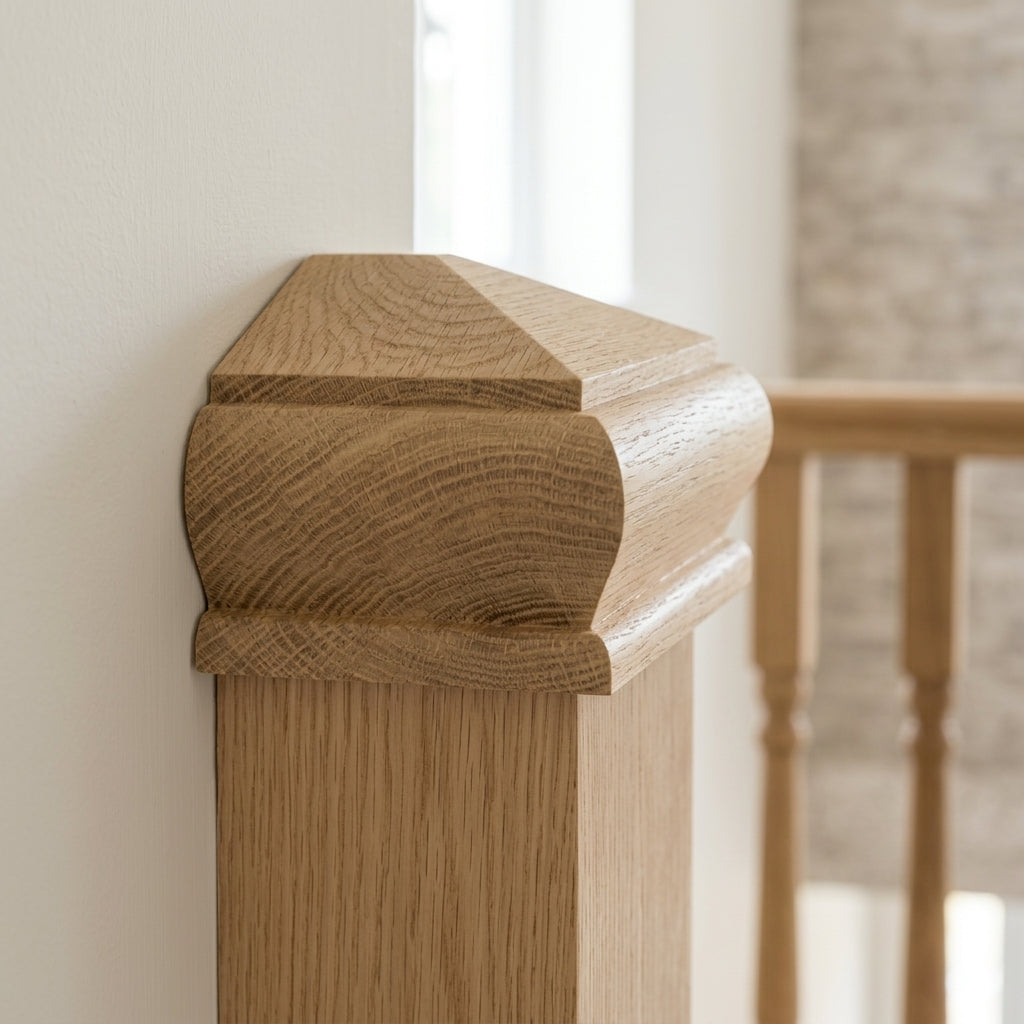 Half Pyramid Newel Cap 90mm x 90mm Unfinished Timber (view 2)