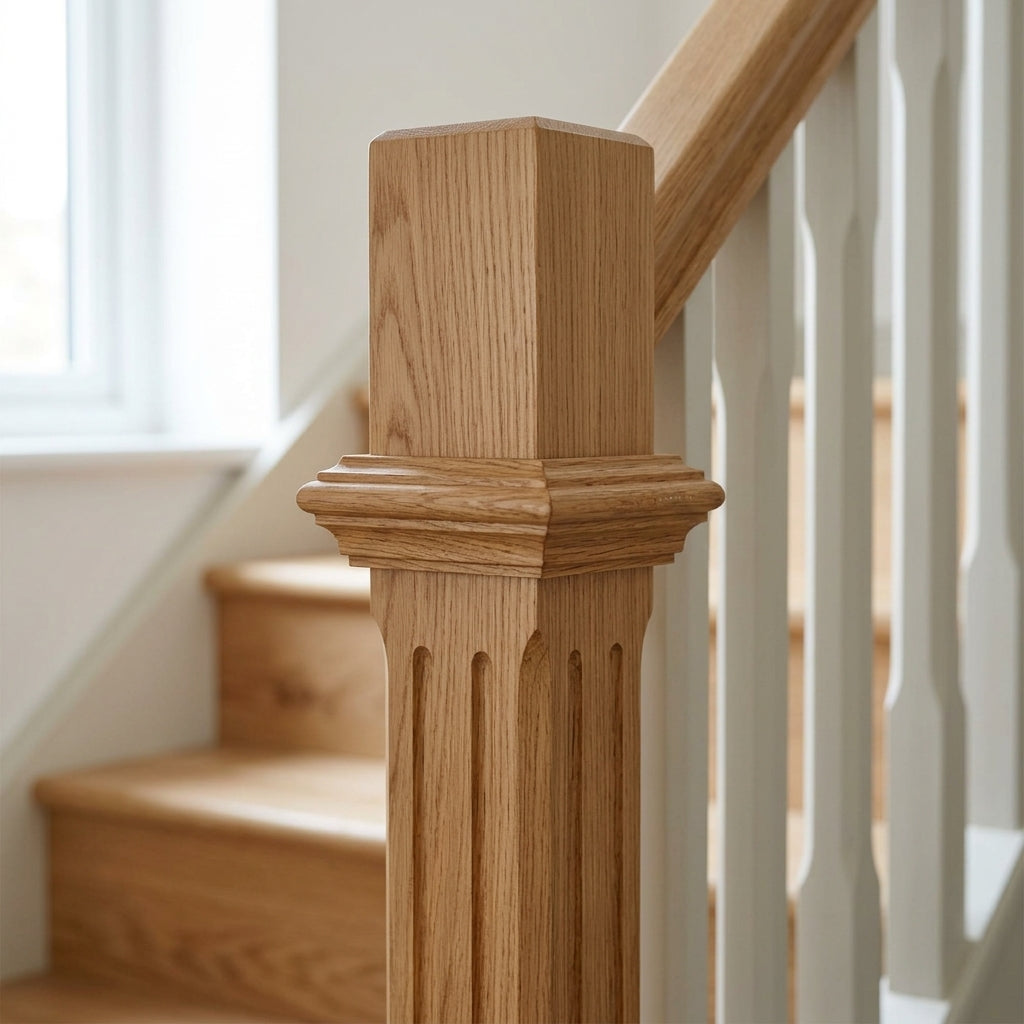210mm Newel Post Oak with 90mm Top Section (view 2)