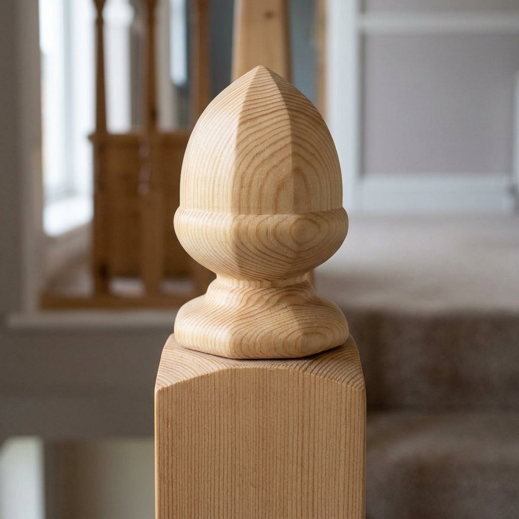 32mm Octagonal Newel Cap Unfinished (view 2)