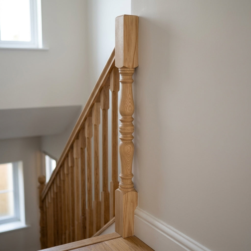 90mm Half Newel Post Pine or Oak
