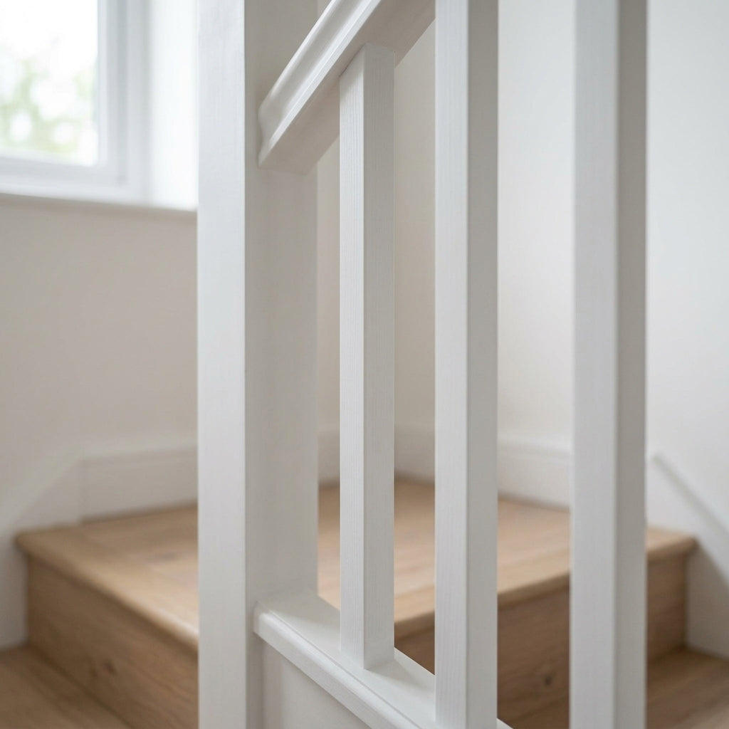 45mm x 1100mm Plain Square Spindle White Primed Pine (view 2)