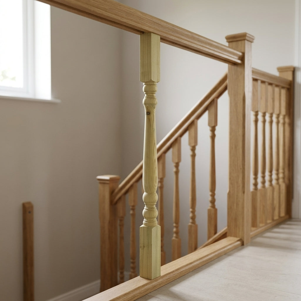 900mm Colonial Spindle 41x41mm Naturewood