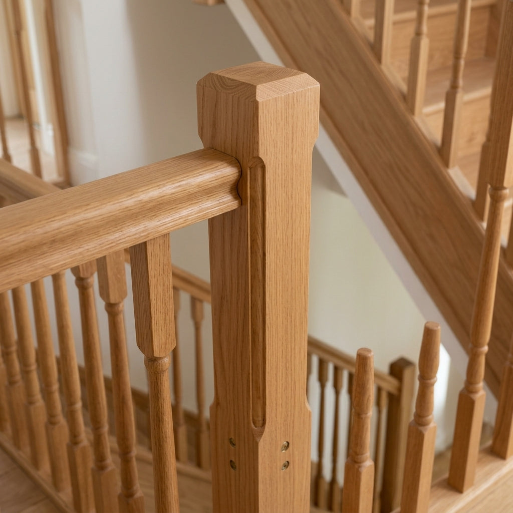 205mm Chamfered Newel Post - Oak or Pine