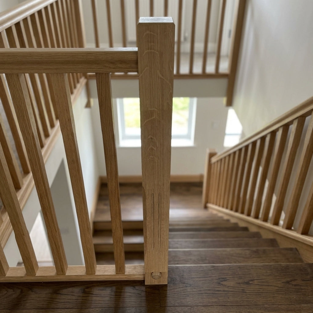115mm Oak Newel Post with Peg