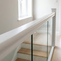 58 x 60mm Handrail White Primed Grooved for Glass or Metal