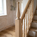280mm Pine Turned Finial with 39mm Top Ball