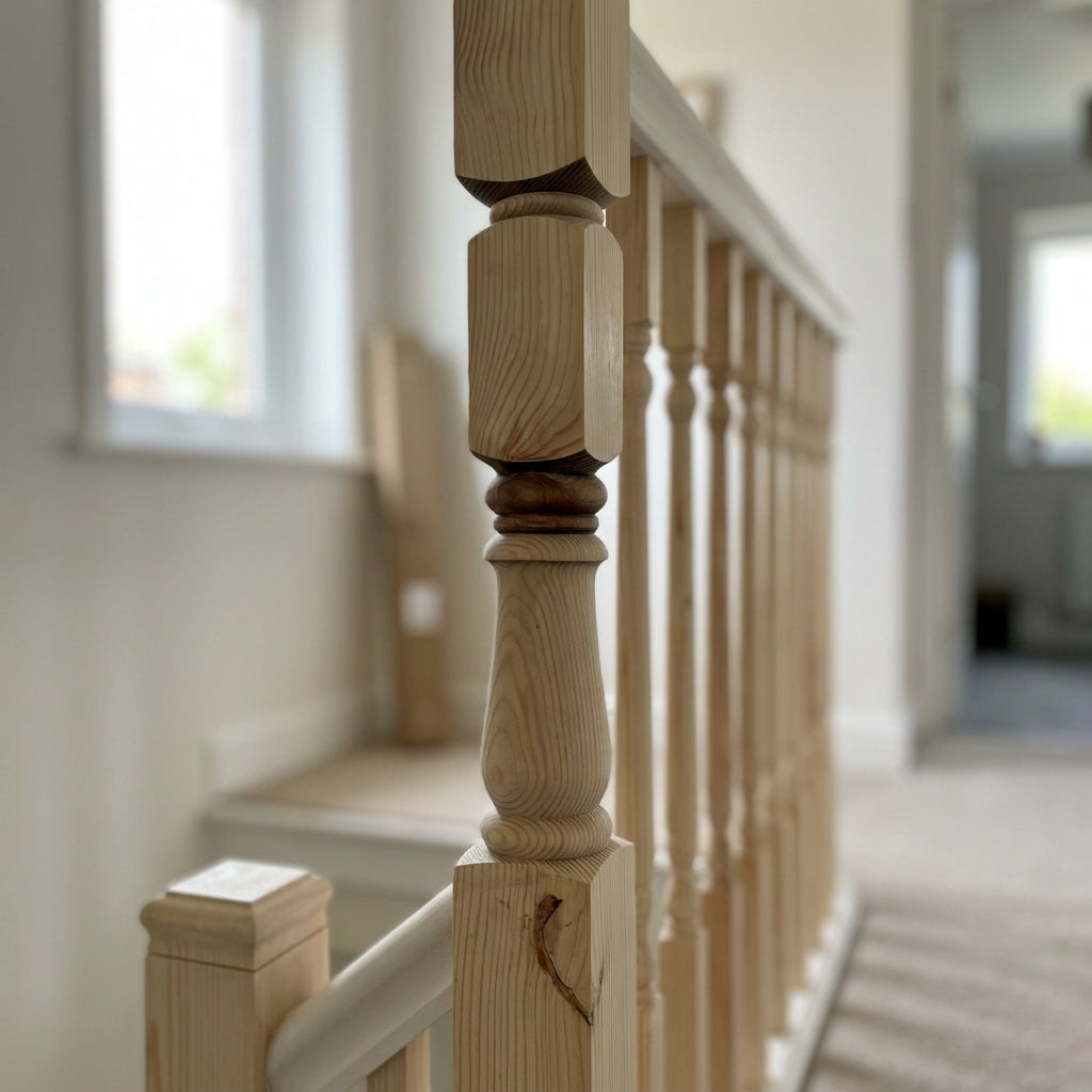 70mm x 1500mm Pine Newel Post - Unfinished (view 2)