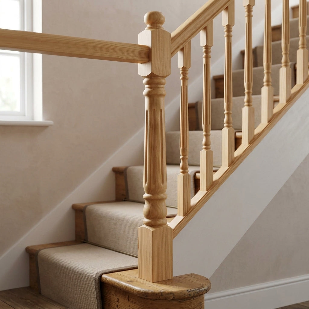 210mm Newel Post – Fluted Pine or Oak