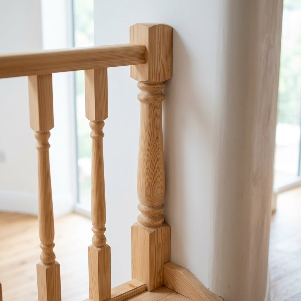 115mm x 1500mm Half Newel Post Pine (view 2)
