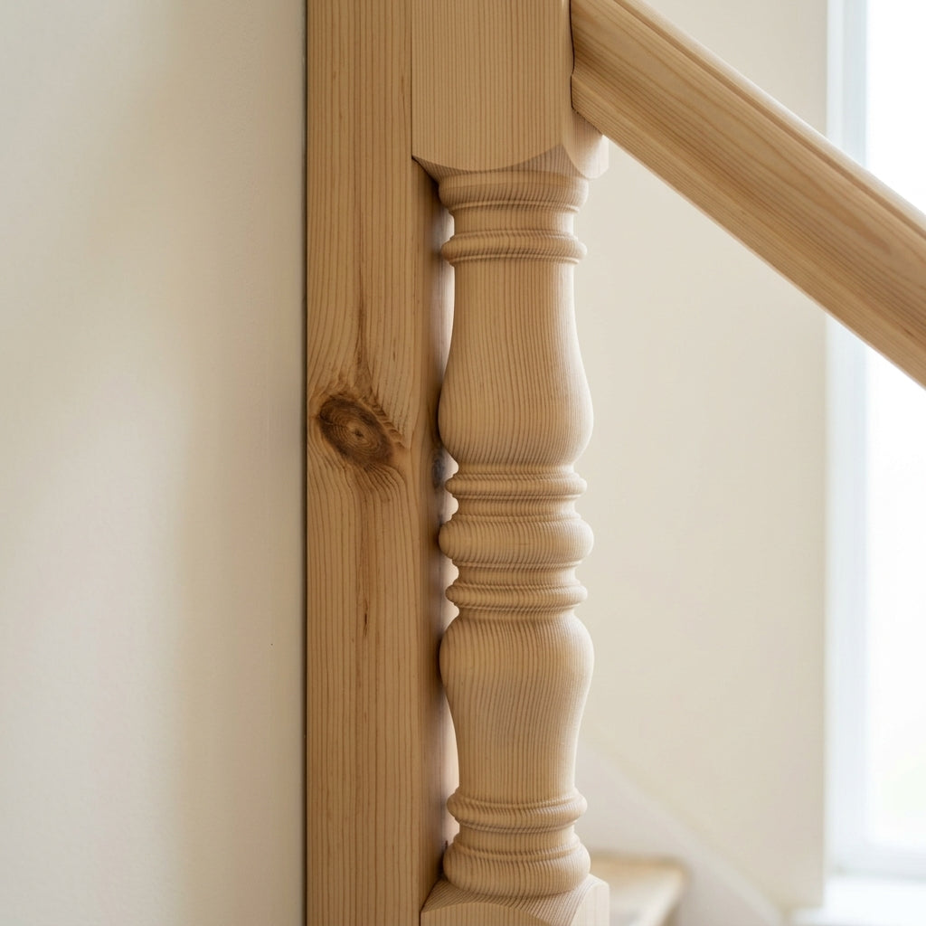 90mm x 1500mm Half Newel Post Pine with Large Knot (view 2)