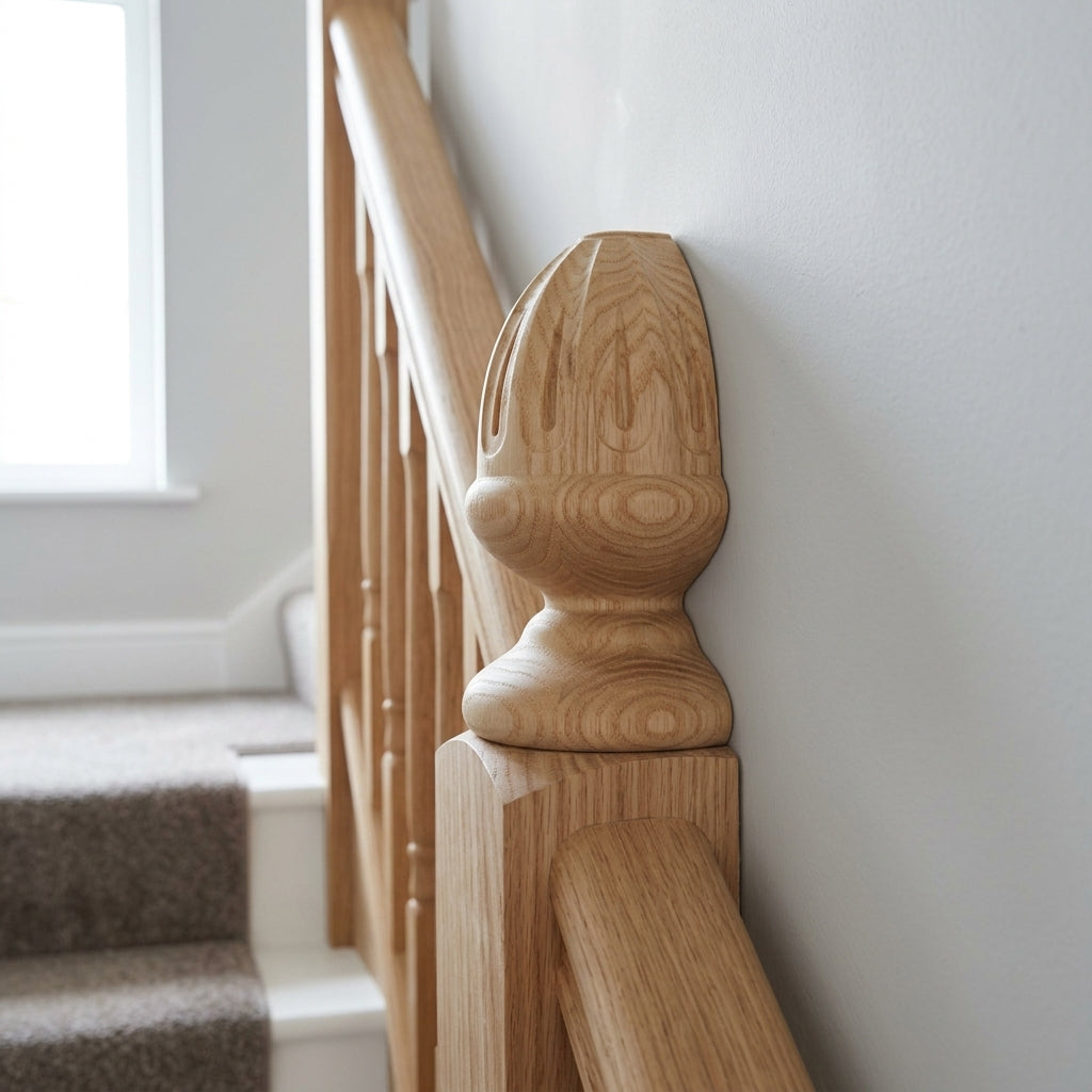 Half Hamsterley Fluted Newel Cap 32mm Dowel