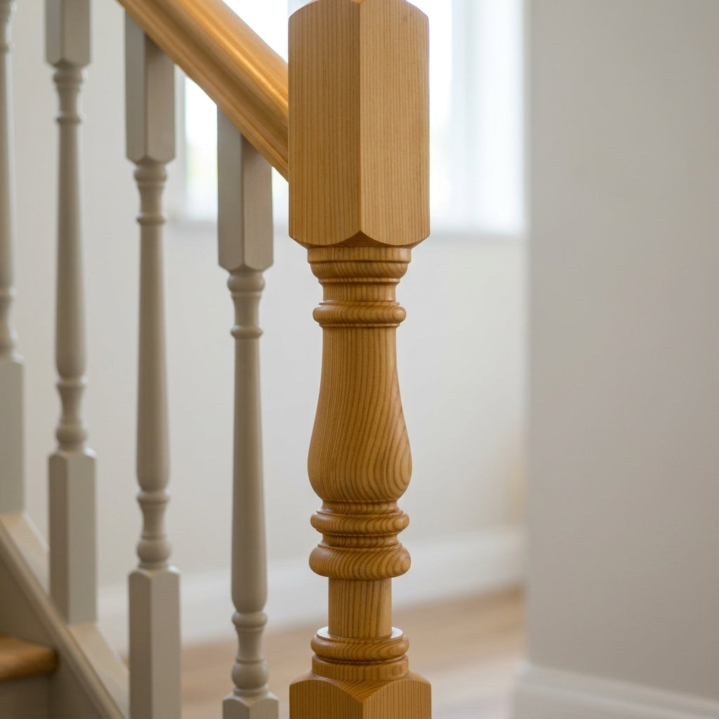 90mm Newel Post Pine or Oak – 205 Peg (view 2)