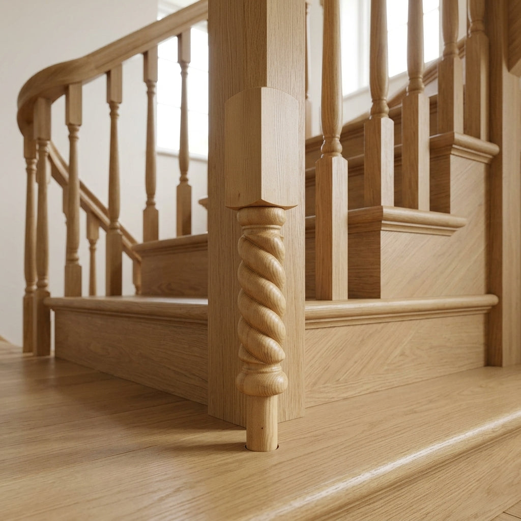 90mm Slaley Newel Post Oak 205 Peg
