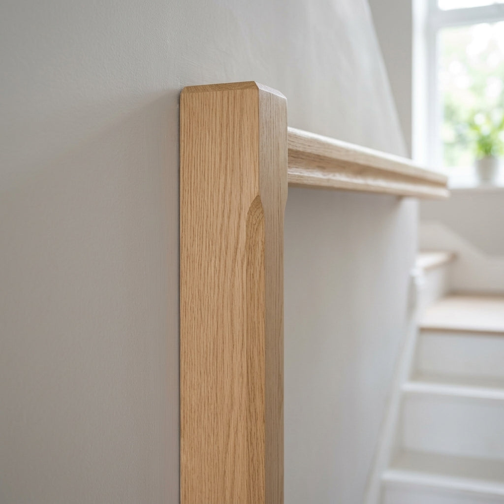 Half 210mm Chamfered Newel Post Oak (view 2)