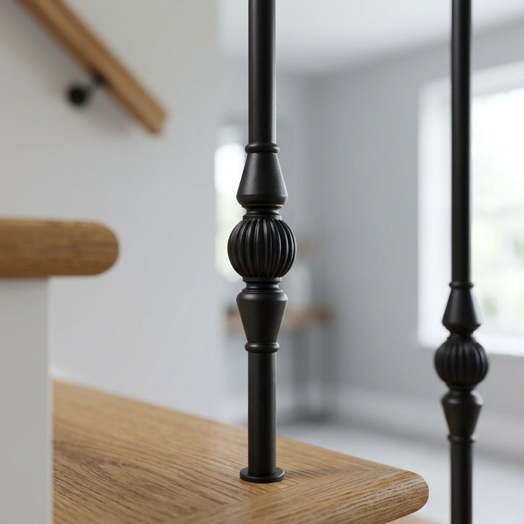 1118mm Round Metal Spindle Black 14mm Diameter (view 2)