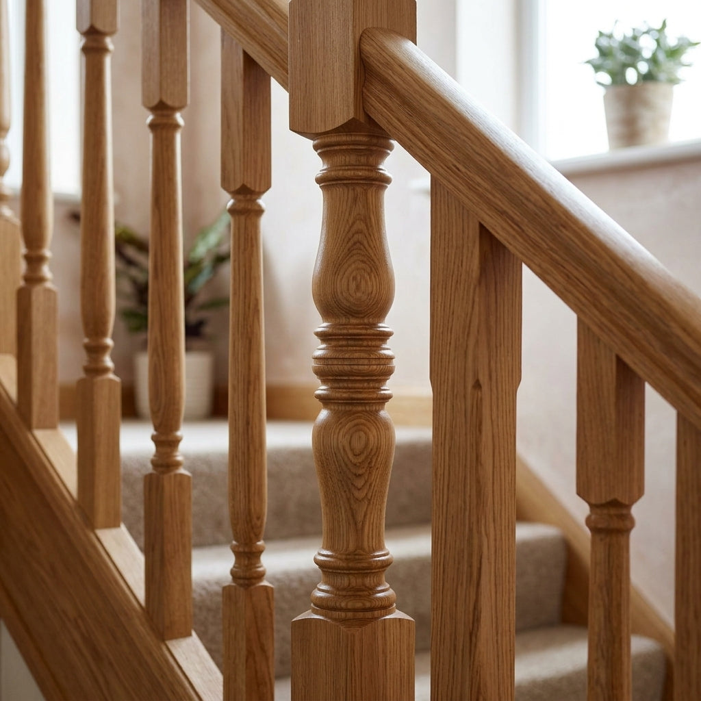 210mm Newel Post Pine or Oak – Traditional Design (view 2)