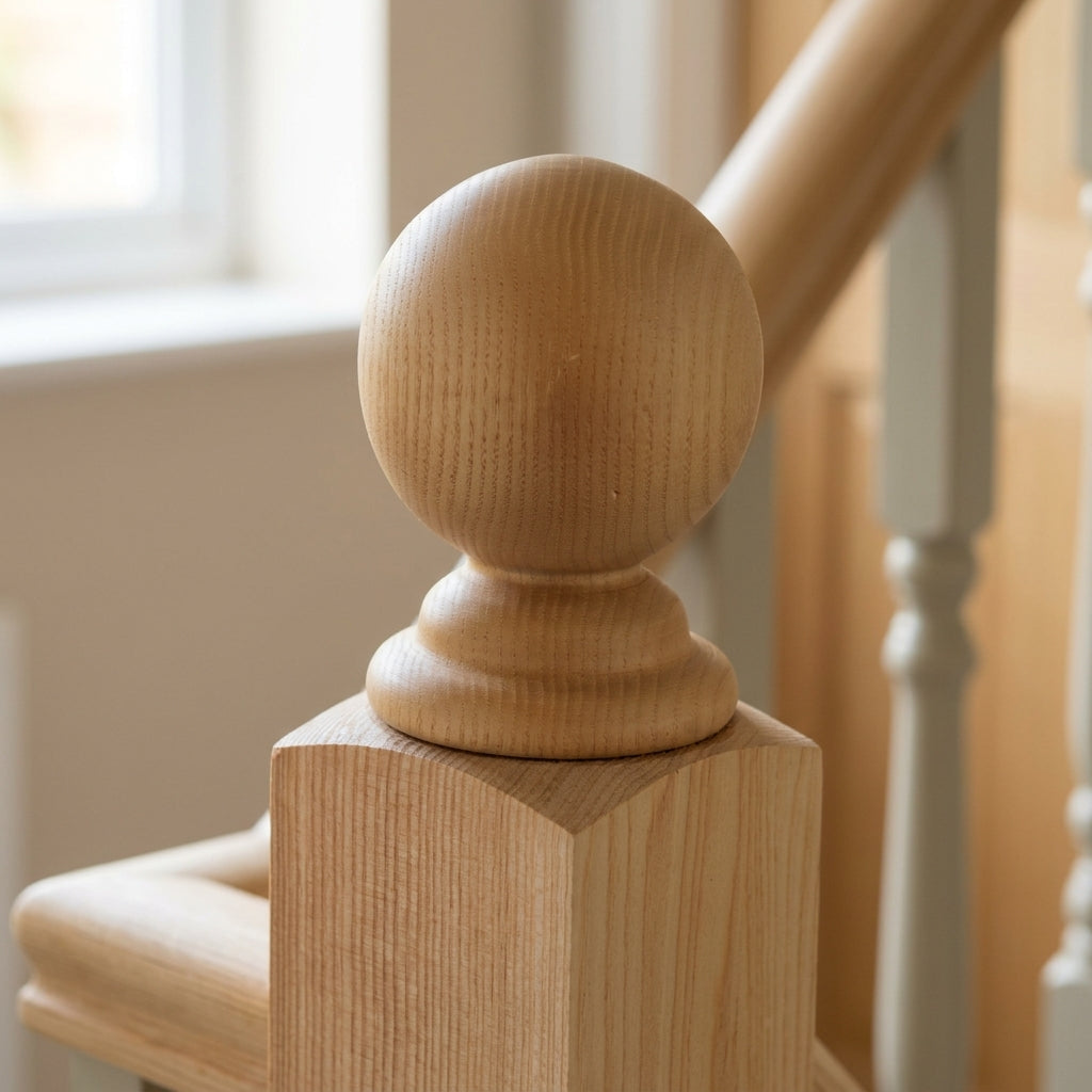 32mm Newel Cap Turned Pine Unfinished (view 2)
