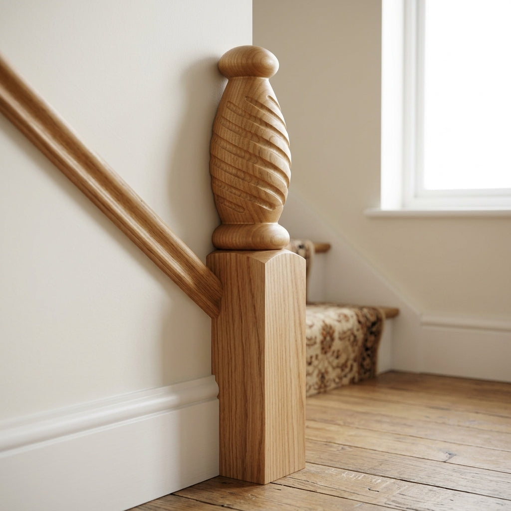 Half Berwick Twisted Newel Cap 32mm Dowel