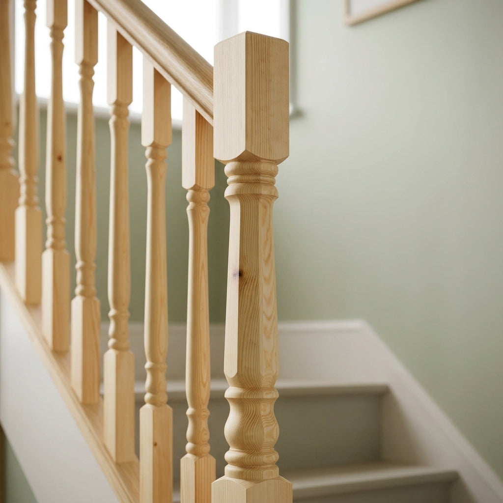 90mm Octagonal Newel Post in Pine or Oak (view 2)