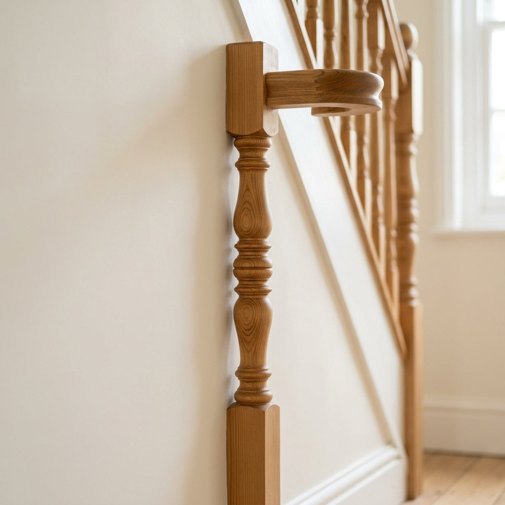 Half 210 Newel Post Pine or Oak – Traditional Reeded Design (view 2)
