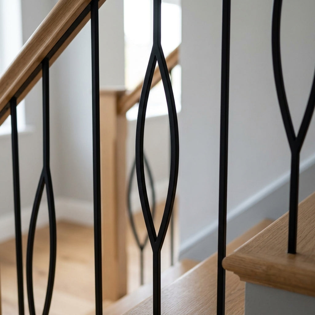 1118mm Black Metal Staircase Spindle 13mm Diameter (view 2)