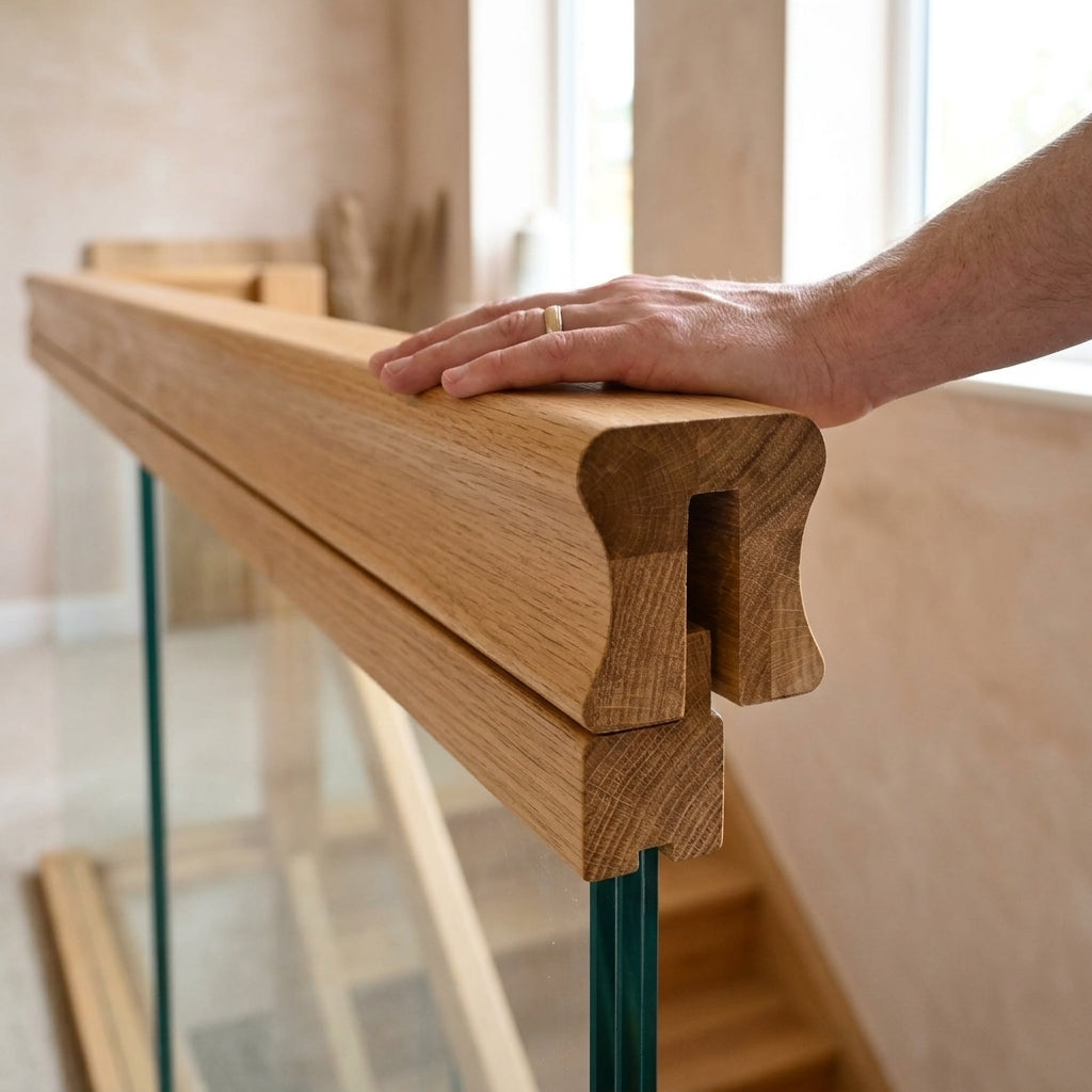 59 x 59mm Engineered Oak Handrail Grooved or Ungrooved (view 2)