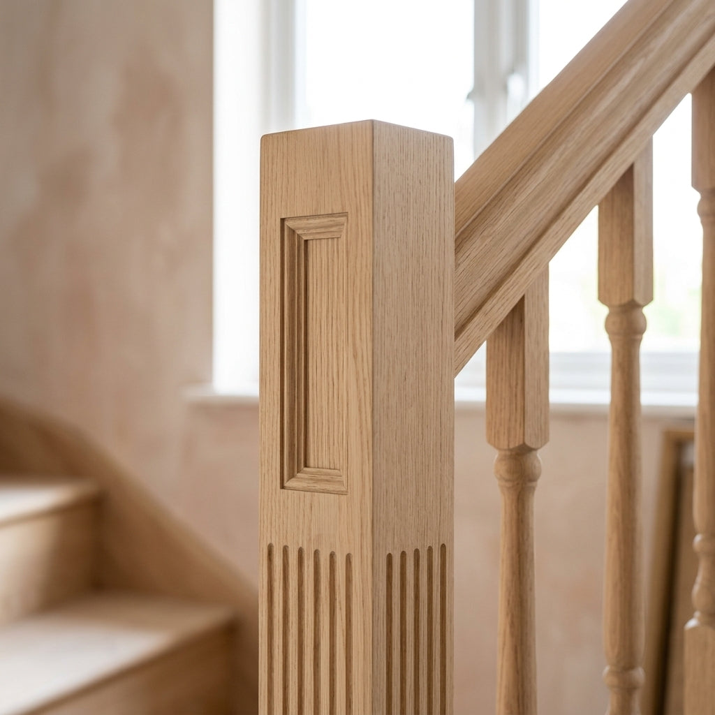 115mm x 1500mm Newel Post Oak (view 2)