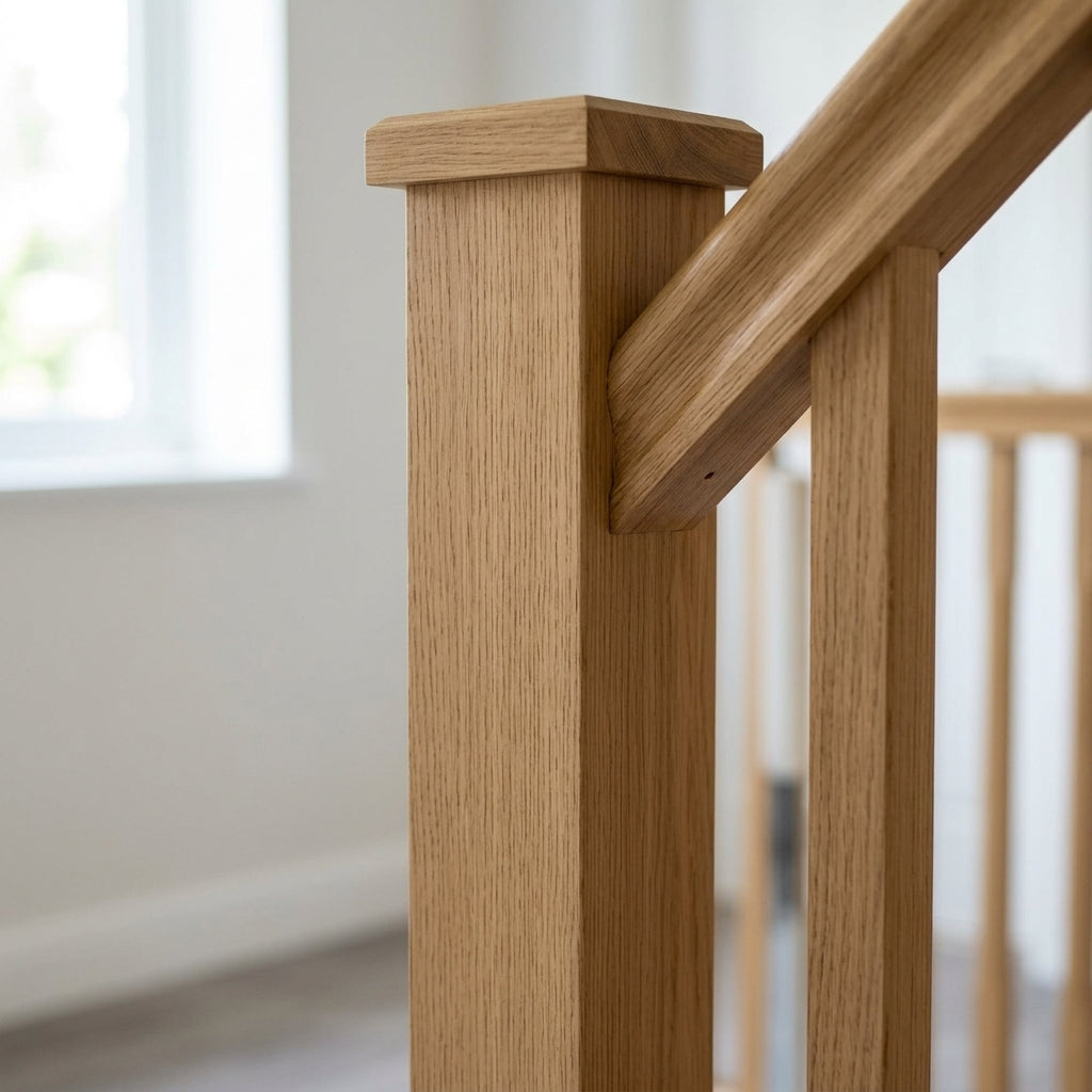 1500mm Plain Square Newel Post in Pine or Engineered Oak (view 2)