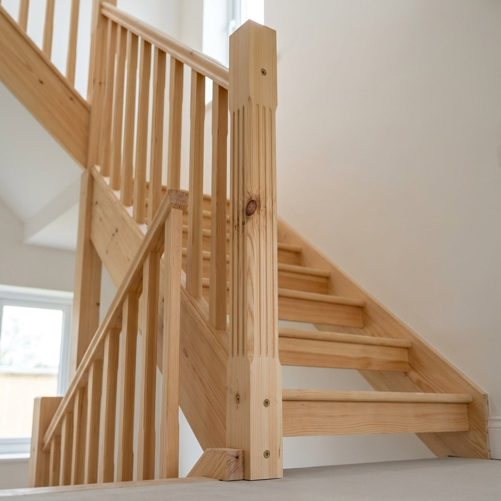140mm x 1500mm Half Newel Pine with Knots