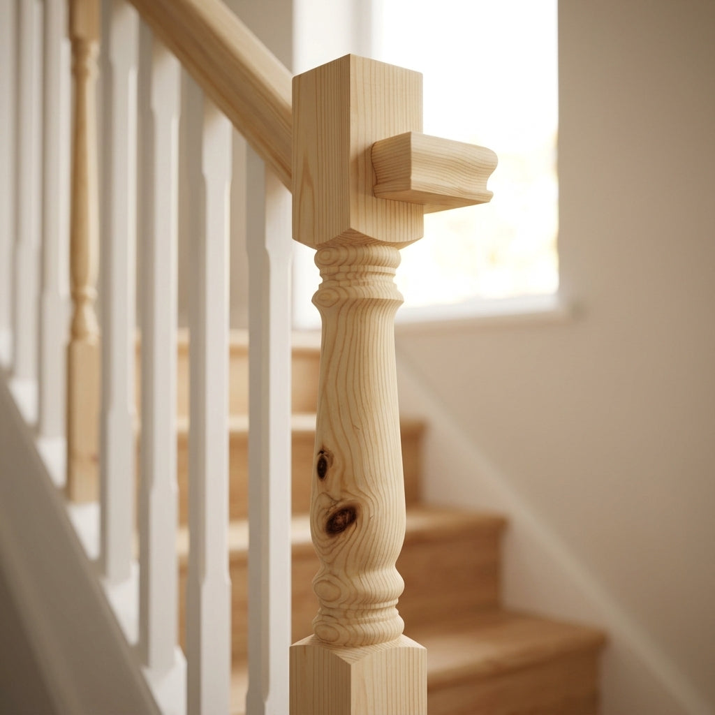 70mm x 1500mm Pine Newel Post - Untreated (view 2)