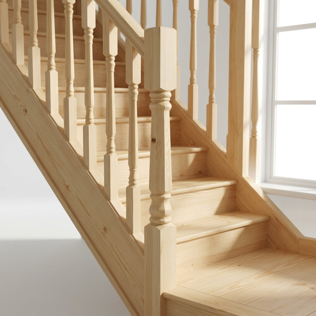 90mm Octagonal Newel Post in Pine or Oak