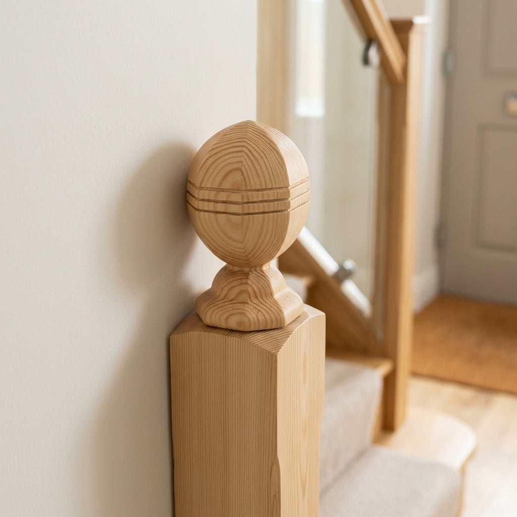Half Whitby Octagonal Newel Cap 32mm Dowel (view 2)