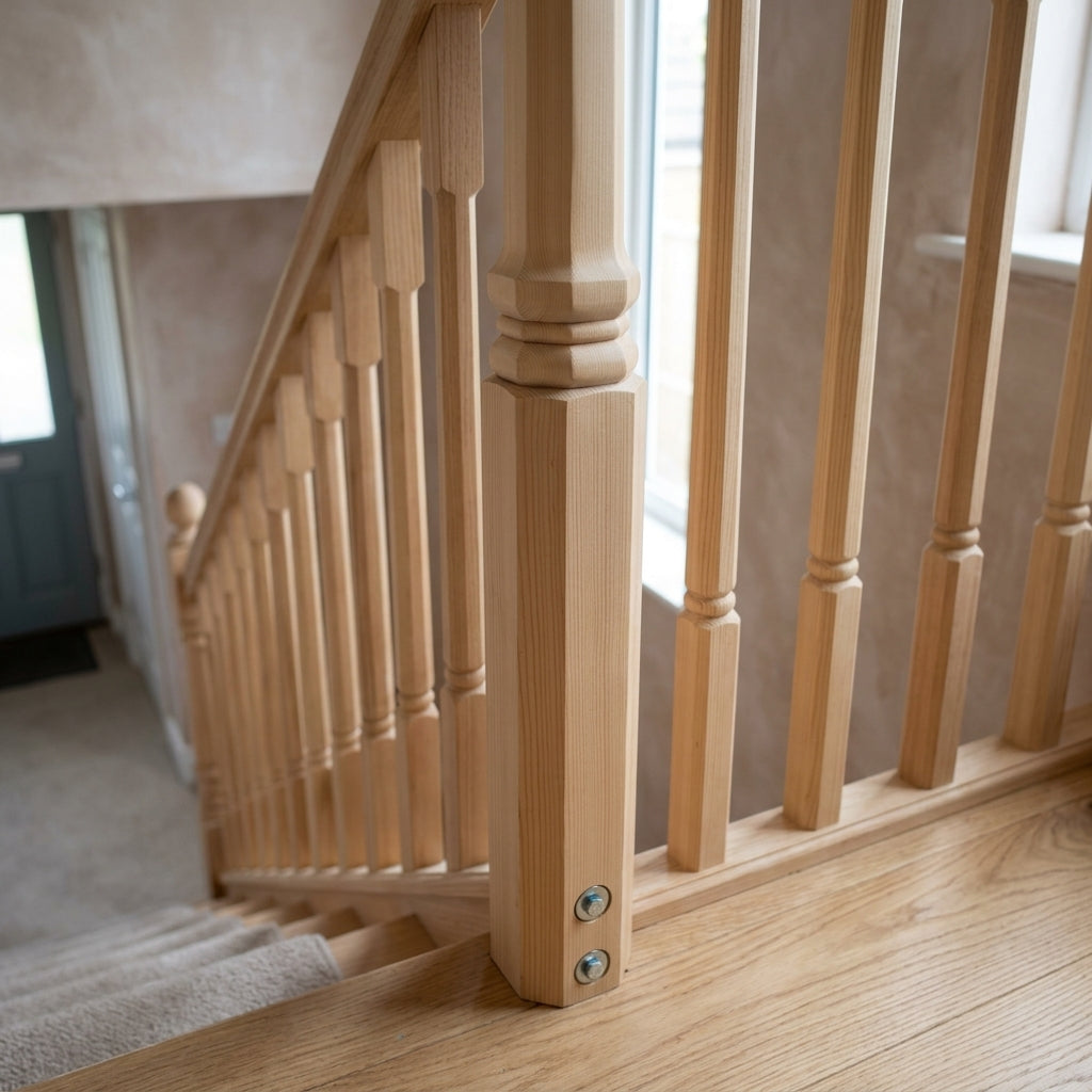 90mm Octagonal Newel Post in Pine or Oak