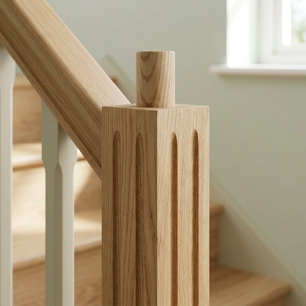 90mm Newel Post – Pine or Oak – 416 Peg (view 2)
